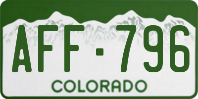 CO license plate AFF796