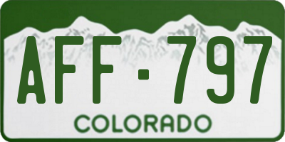 CO license plate AFF797