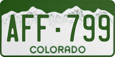 CO license plate AFF799