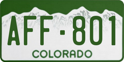 CO license plate AFF801