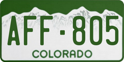 CO license plate AFF805