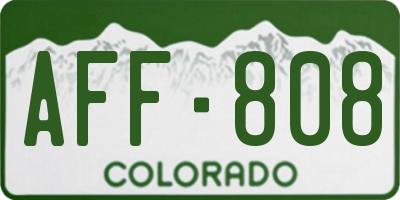 CO license plate AFF808
