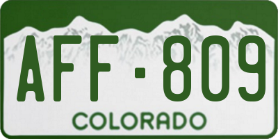 CO license plate AFF809