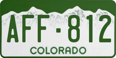 CO license plate AFF812