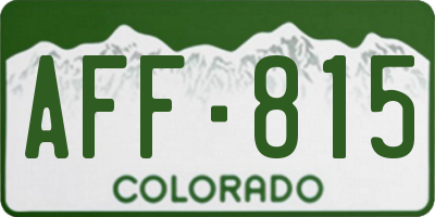 CO license plate AFF815