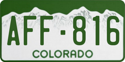 CO license plate AFF816