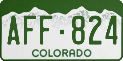 CO license plate AFF824