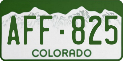 CO license plate AFF825