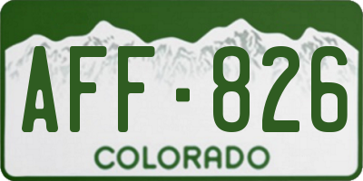 CO license plate AFF826