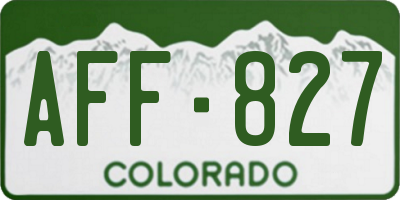 CO license plate AFF827