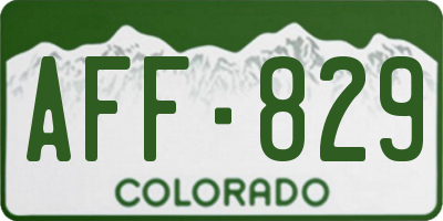 CO license plate AFF829