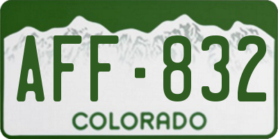 CO license plate AFF832