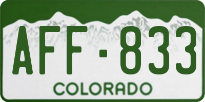 CO license plate AFF833