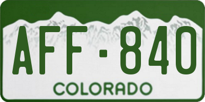 CO license plate AFF840