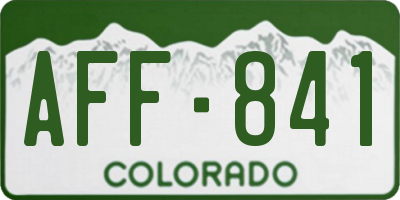 CO license plate AFF841