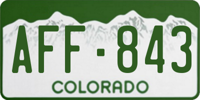 CO license plate AFF843