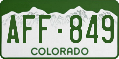 CO license plate AFF849