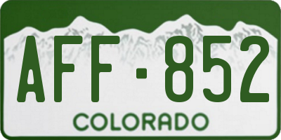 CO license plate AFF852