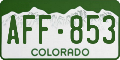 CO license plate AFF853