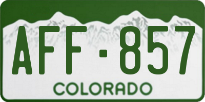 CO license plate AFF857