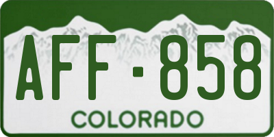 CO license plate AFF858