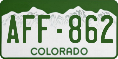 CO license plate AFF862