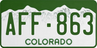 CO license plate AFF863