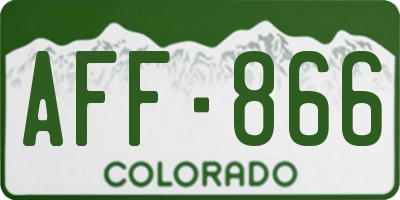 CO license plate AFF866
