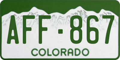 CO license plate AFF867