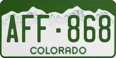 CO license plate AFF868