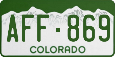 CO license plate AFF869