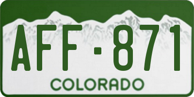 CO license plate AFF871