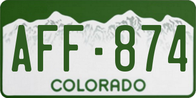 CO license plate AFF874