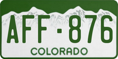CO license plate AFF876