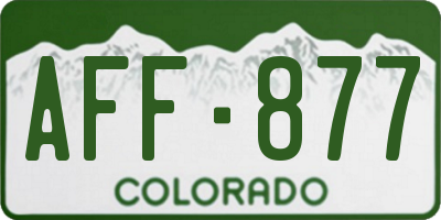 CO license plate AFF877