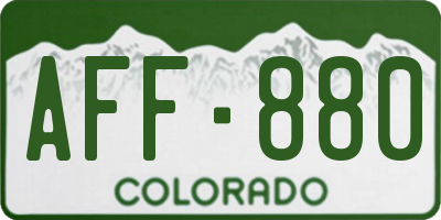 CO license plate AFF880