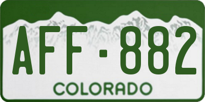 CO license plate AFF882