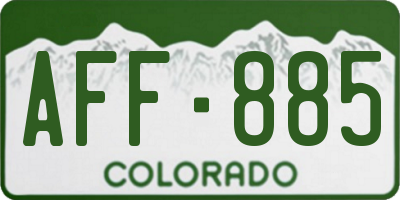 CO license plate AFF885