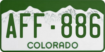 CO license plate AFF886