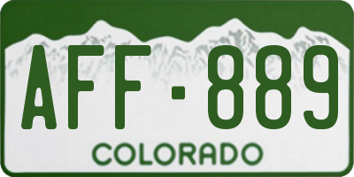 CO license plate AFF889