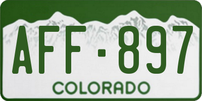 CO license plate AFF897