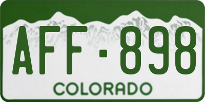 CO license plate AFF898