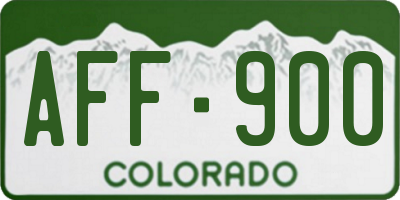 CO license plate AFF900