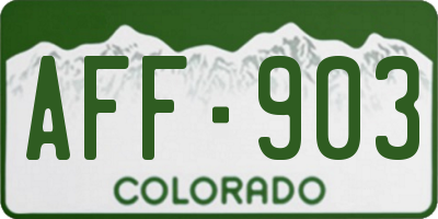 CO license plate AFF903