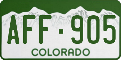 CO license plate AFF905