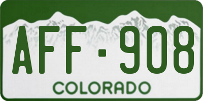 CO license plate AFF908