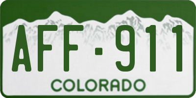 CO license plate AFF911
