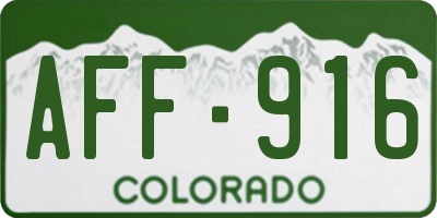 CO license plate AFF916