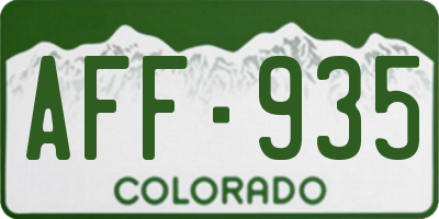 CO license plate AFF935