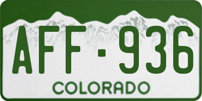 CO license plate AFF936